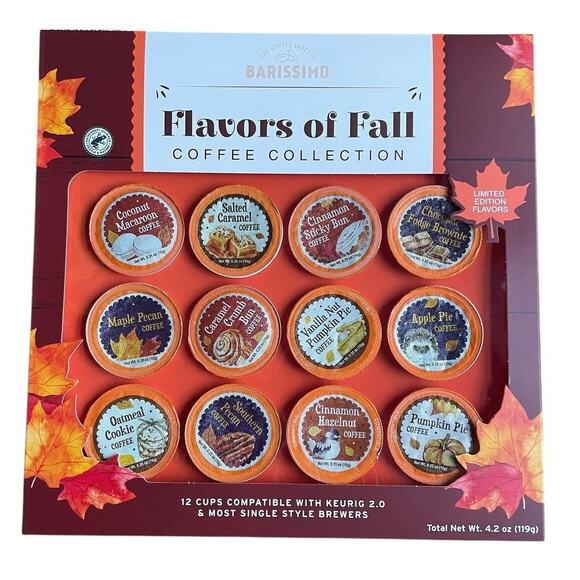 BARISSIMO Fall Collection K-CUP Coffee 12 Pod Holiday Gift Box Limited Ed. NEW - Picture 1 of 6